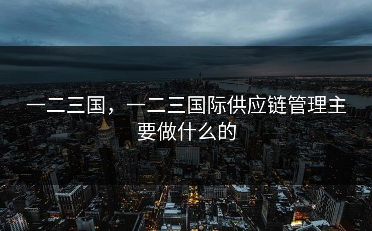 一二三国，一二三国际供应链管理主要做什么的
