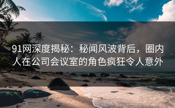 91网深度揭秘：秘闻风波背后，圈内人在公司会议室的角色疯狂令人意外