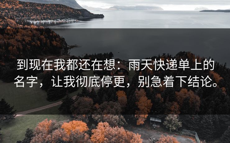 到现在我都还在想：雨天快递单上的名字，让我彻底停更，别急着下结论。